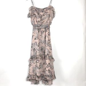 Keepsake Luscious Blush Floral Midi Dress
